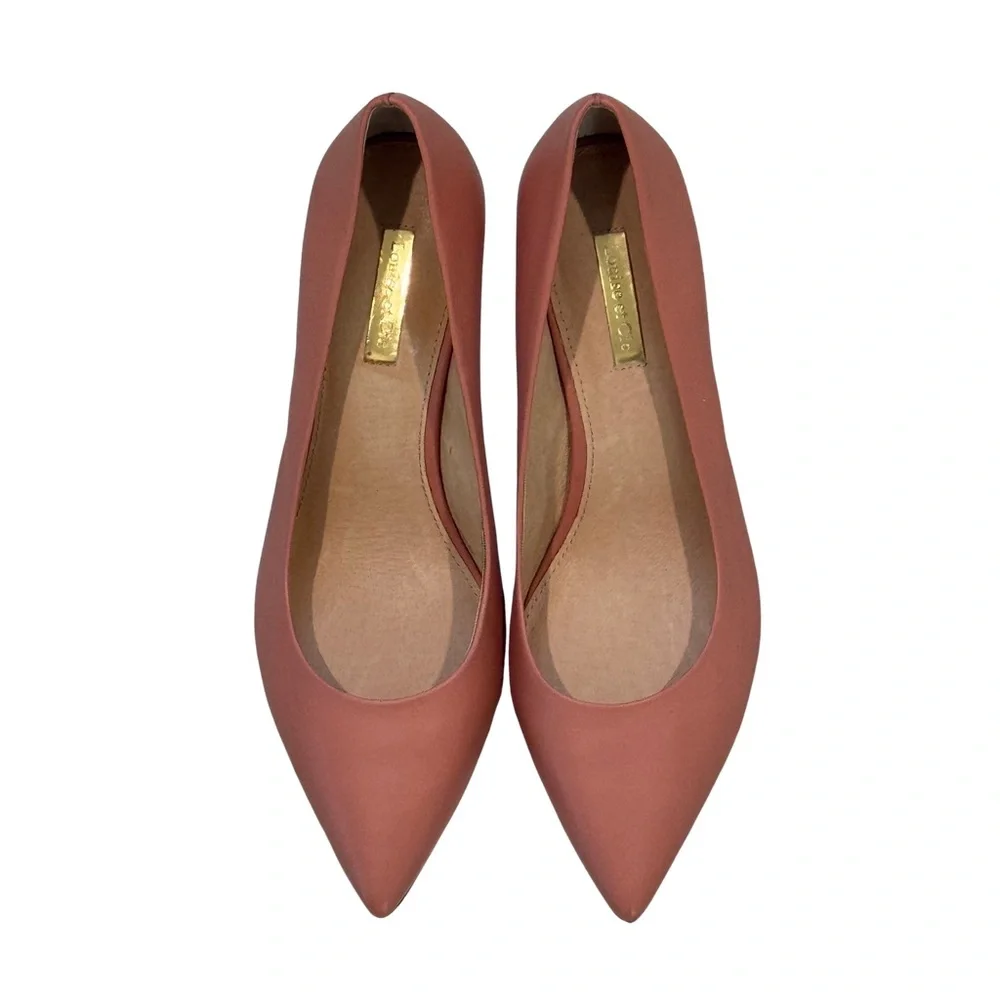 Louise et Cie Dusty Rose Pink Pointed Toe Kitten Heel Leather Pumps Size 8M - Picture 1 of 8